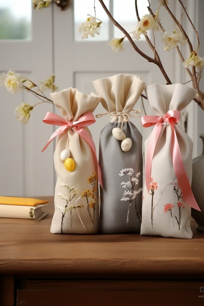 Then decorate with large, sunny flowers in shades of white and yellow and finish with a twine ribbon - perfect for a relaxed but captivating Easter design!