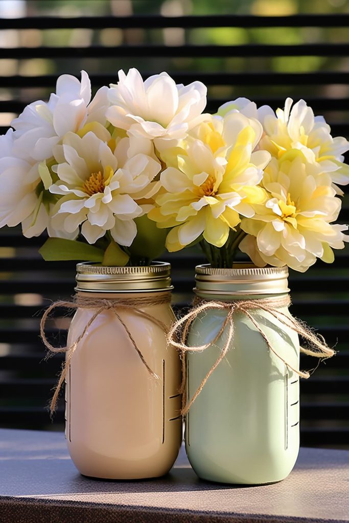 These gray and cream gift bags are exquisitely embroidered with white, yellow and pink flowers and decorated with pink silk ribbons. They offer a dainty touch and promise an abundance of Easter treasures inside.  