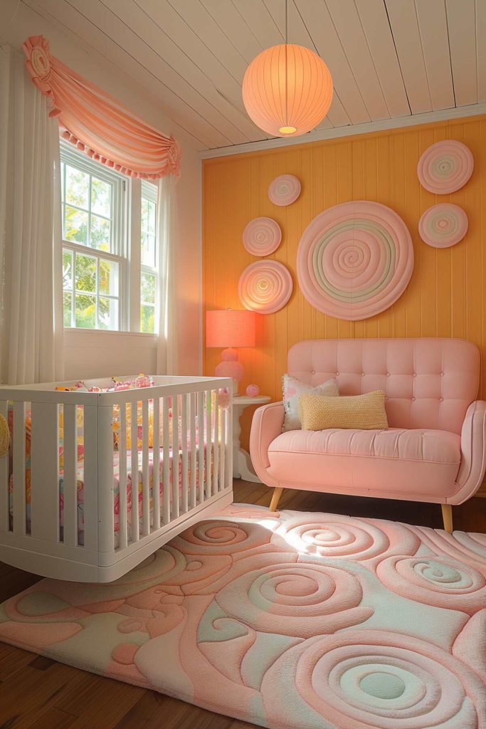 a children's room with a selection of lollipop colors