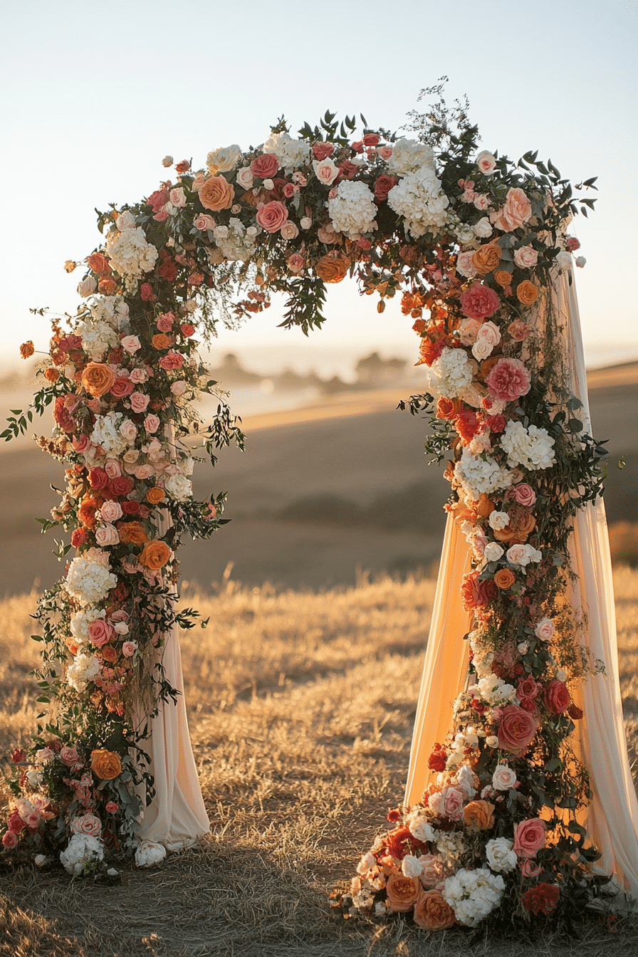 Boho wedding arch