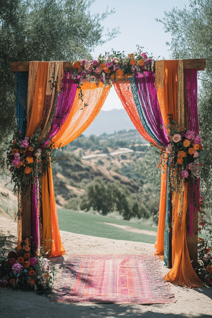 Boho wedding arch