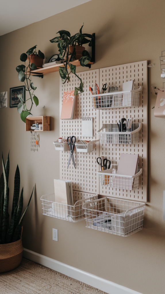 Pegboards for organizing