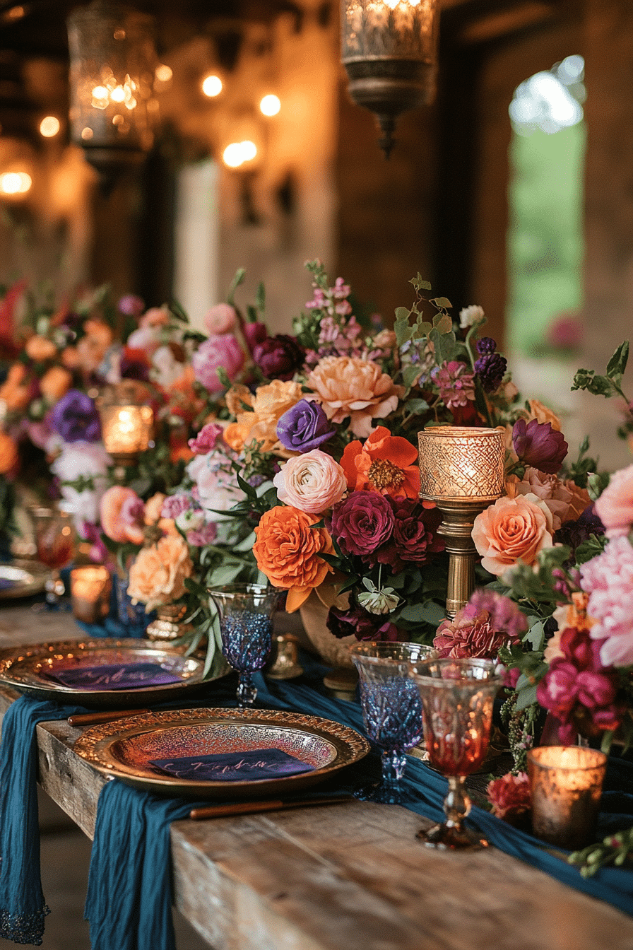 Boho wedding table decorations