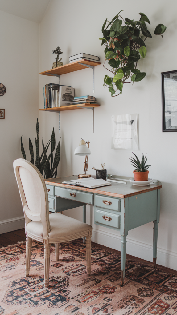 Converted office corner with furniture