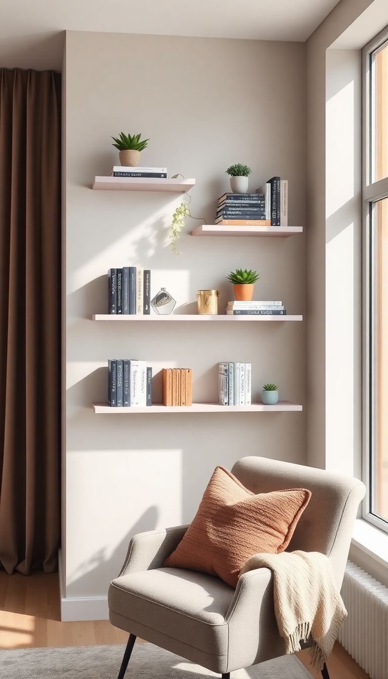 Floating shelves for organization