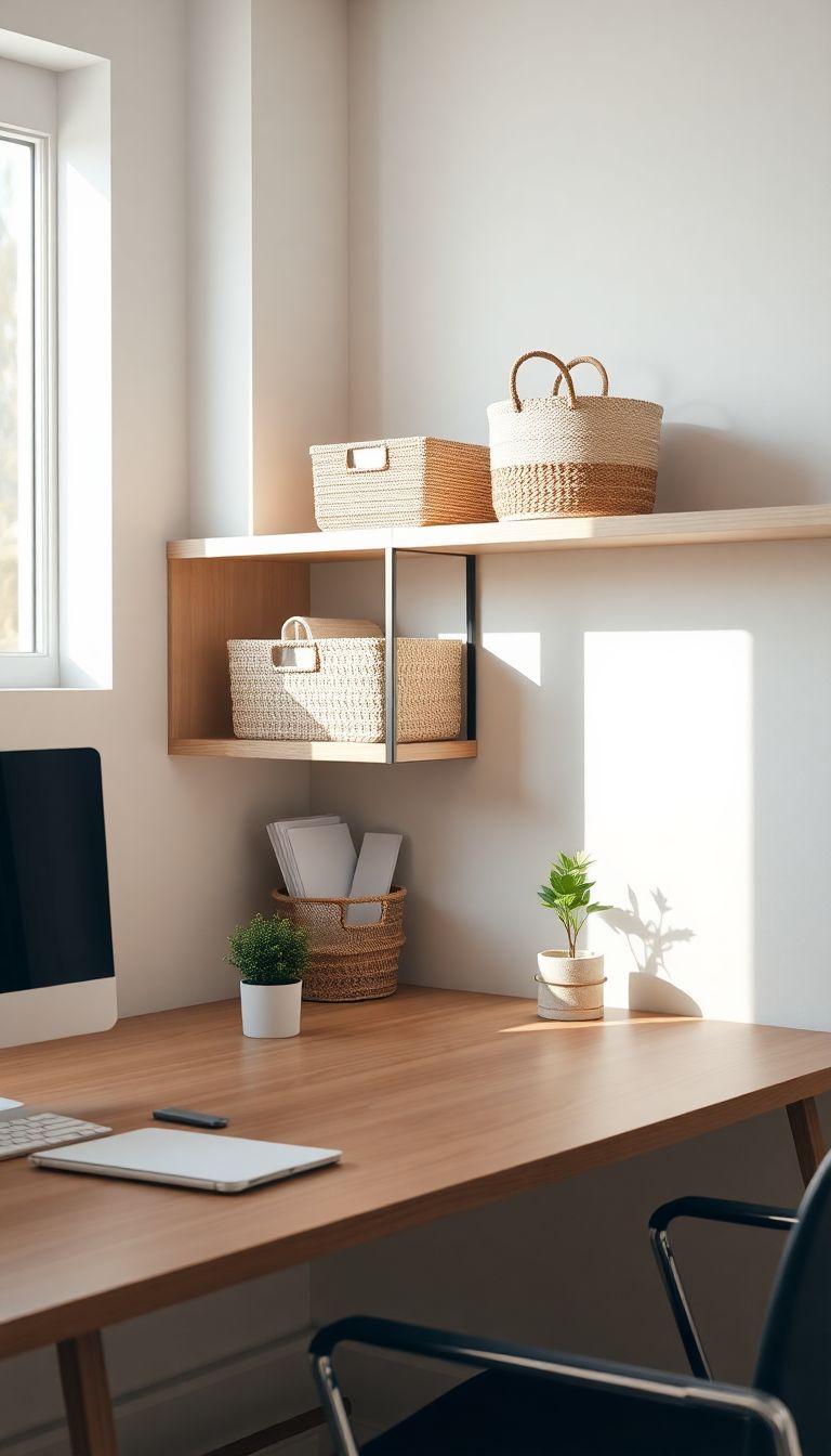 Use decorative baskets to keep things organized