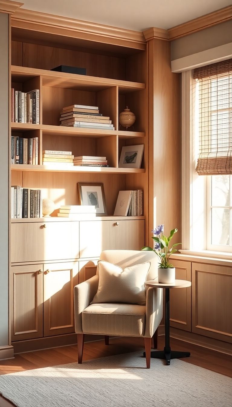 Create a quiet corner with built-in shelves