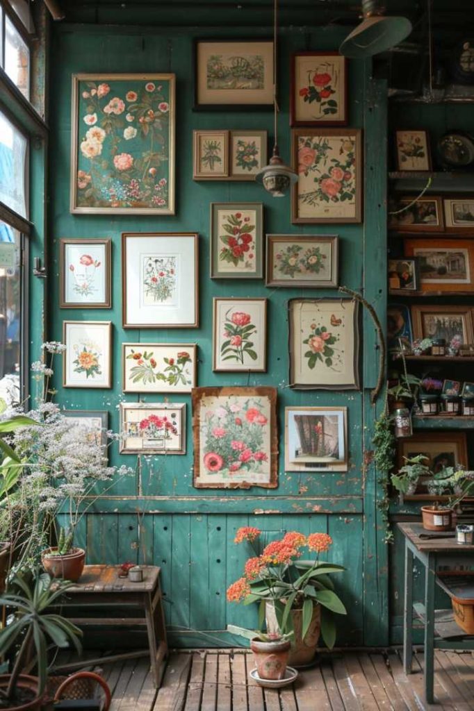 Use color and creativity to create a beautiful garden on your large wall. In this room, a hand-painted mural of delicate trees and frolicking birds spreads a sense of magic across a vast expanse of wall space.