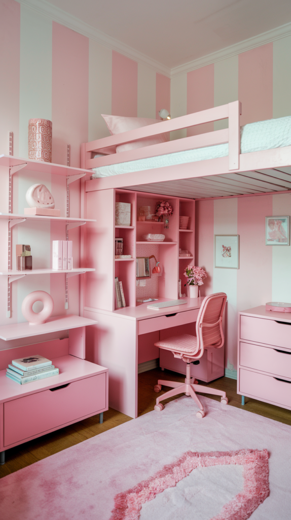 Stylish pink desk accessories