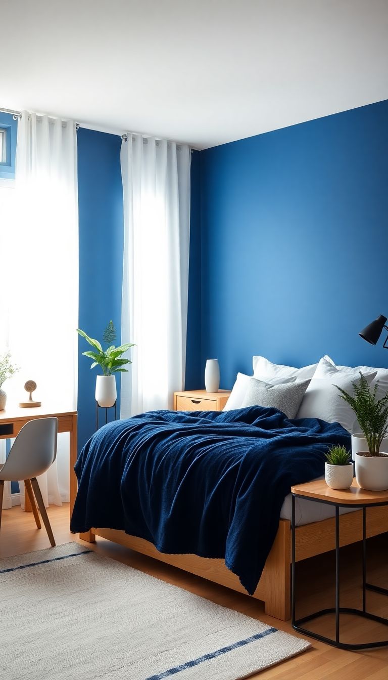 Blue accent walls for a dramatic effect