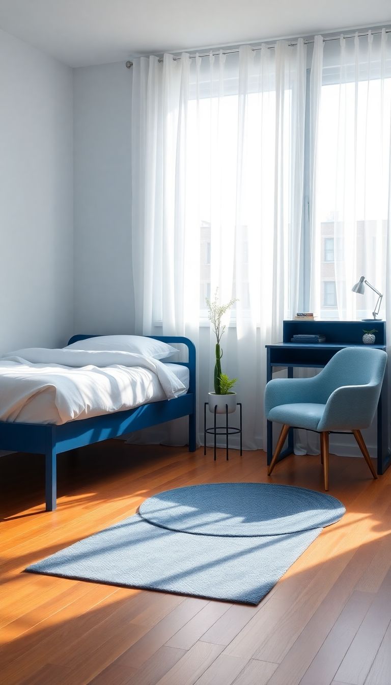 Minimalist blue furniture pieces