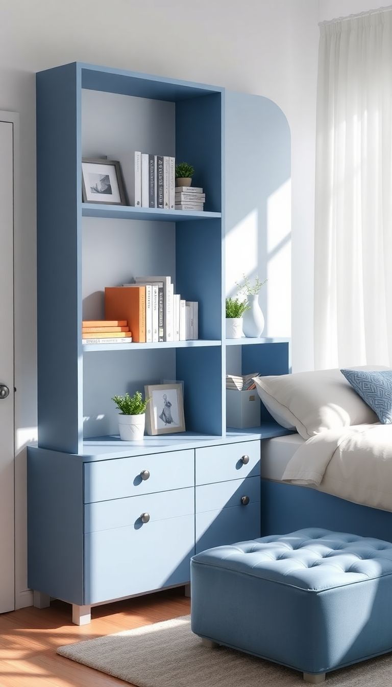 Blue storage solutions for organization