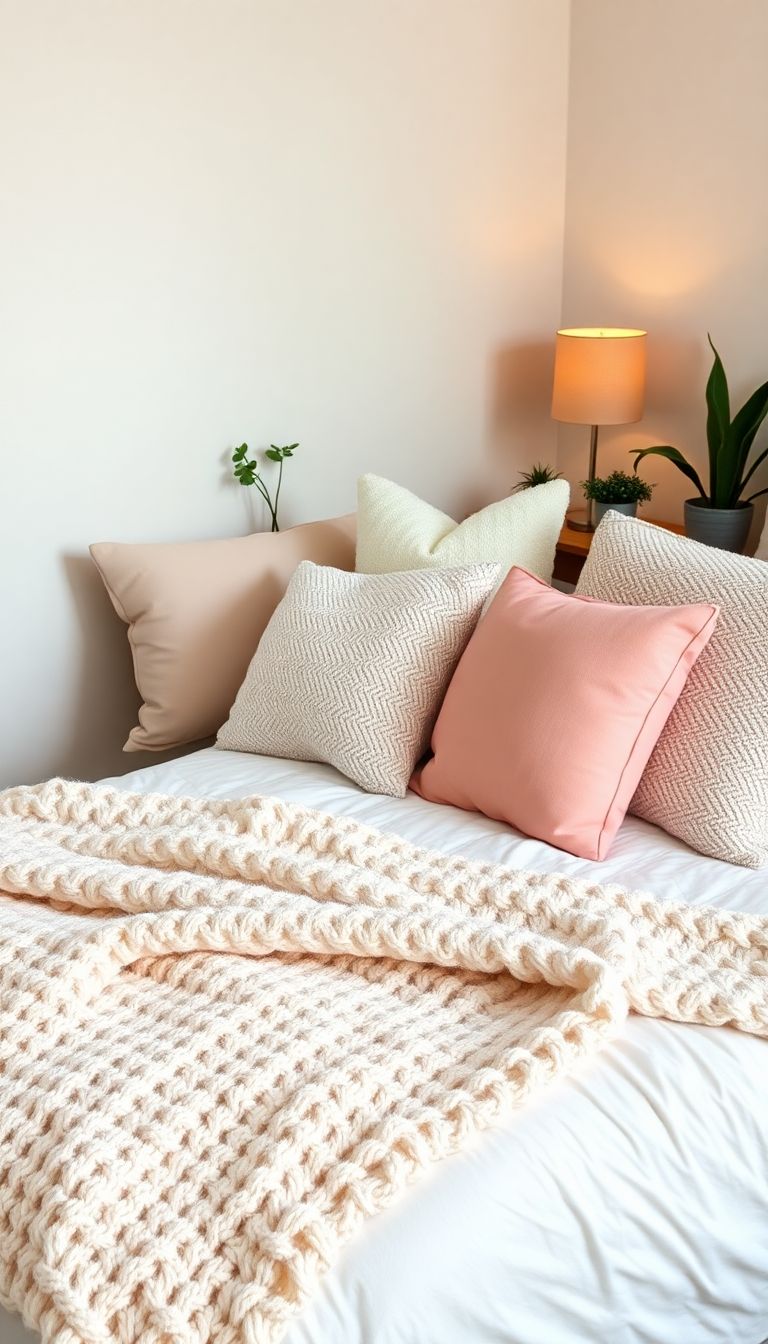 Cozy bedding and pillows