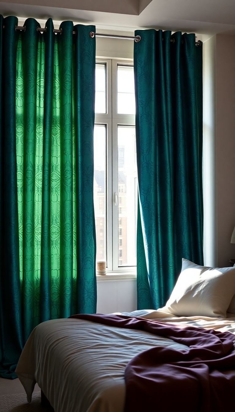 Rich, colorful curtains for added privacy