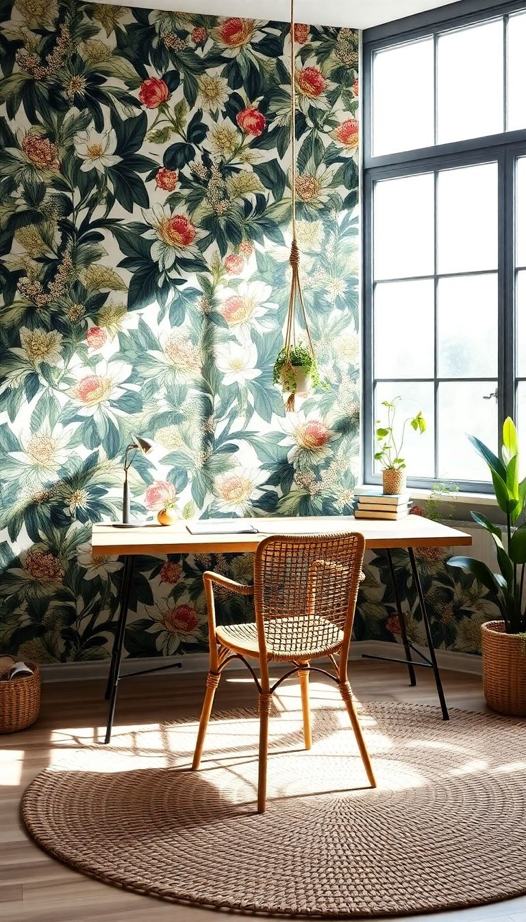 Add a statement wall with wallpaper