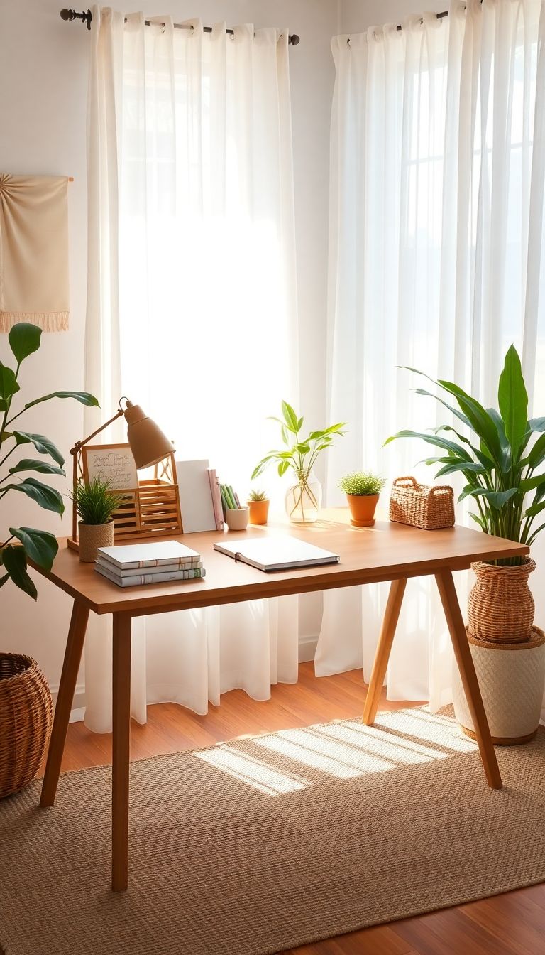 Create a functional desk space with organizers