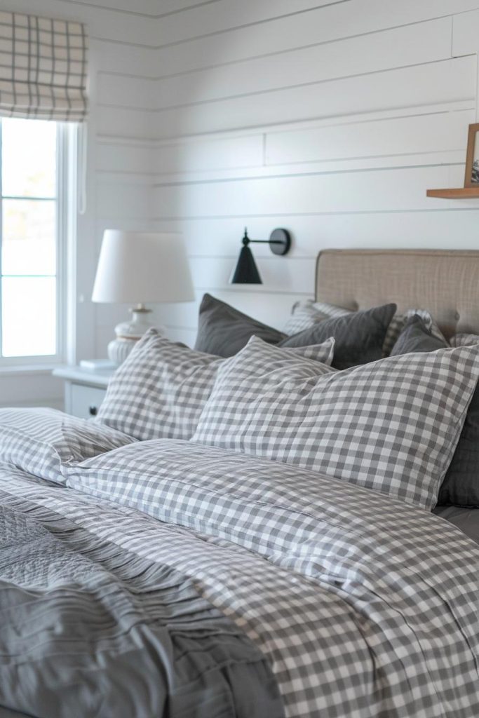 The classic charm of gingham bedding in <a href=