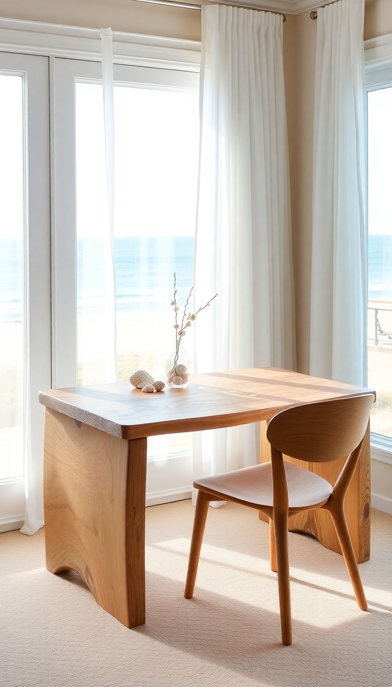 Driftwood desk and chair pairing