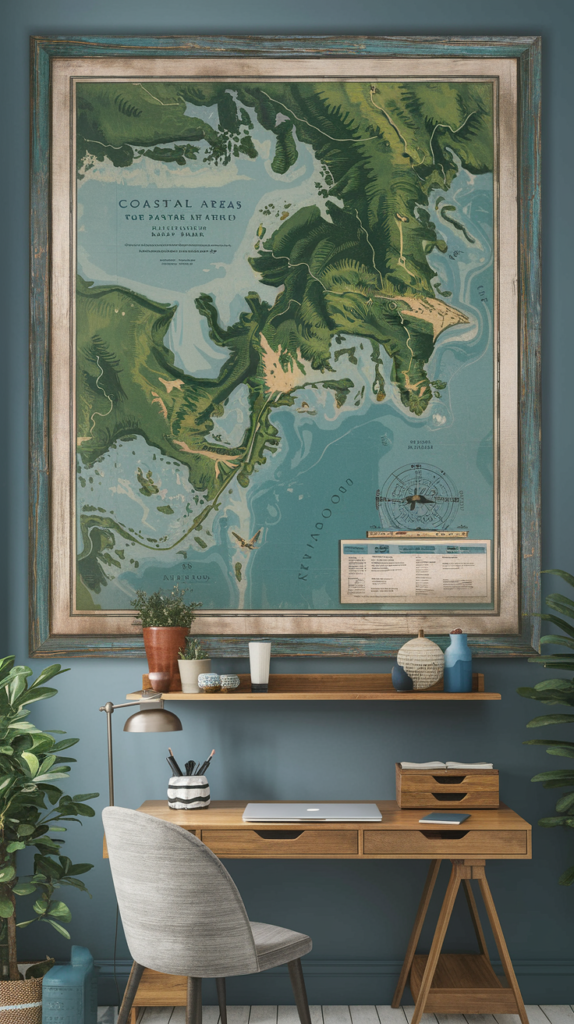 Coastal map decor