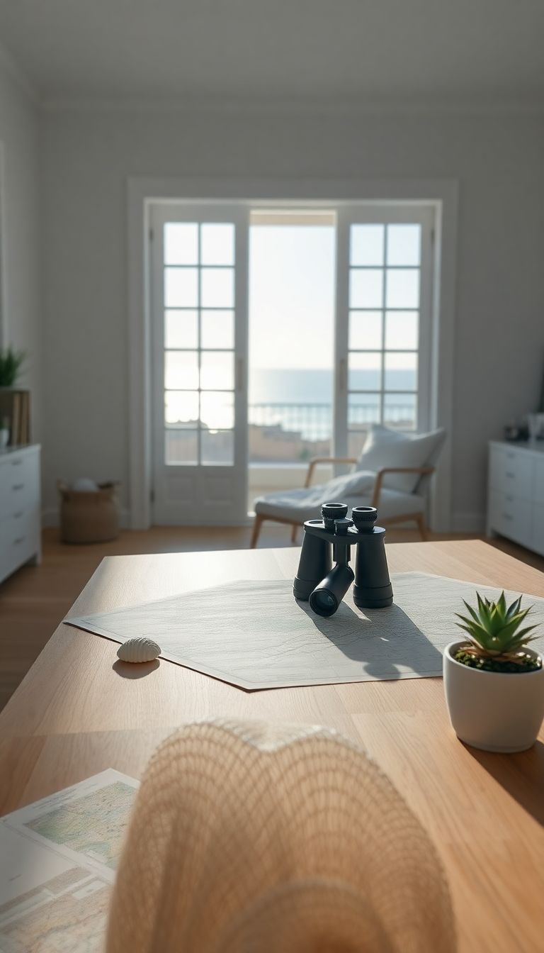 Vintage binoculars as desk decoration