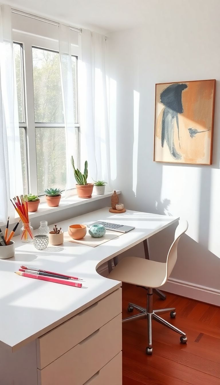 Personalized workspace with artistic touches