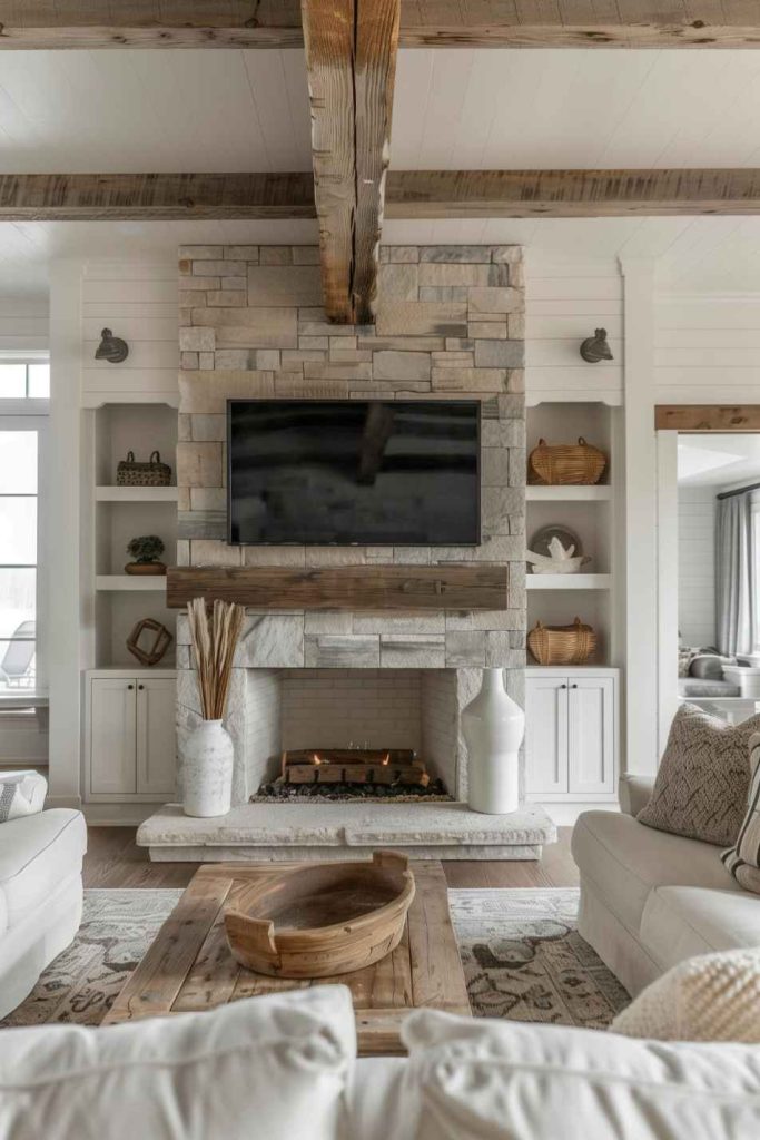 The reclaimed wooden beams, with their weathered patina and rich history, are a captivating testament to the passage of time and the enduring beauty of aged materials. 