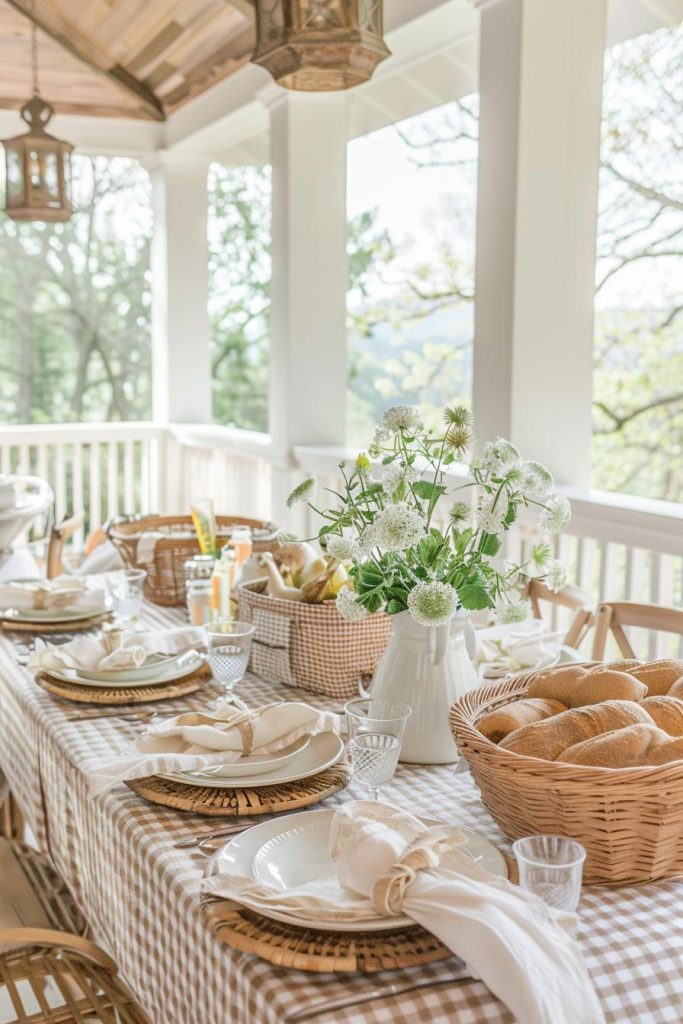 Turn Mother's Day into a chic picnic event with gingham patterns and wicker baskets to create an enchanting picture for a family gathering. It's fun and can <a href=