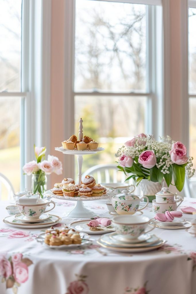 Mother's Day tea time begins with the clink of china and delicate petit fours, evoking a formal yet entertaining atmosphere and setting the backdrop for meaningful, treasured moments.