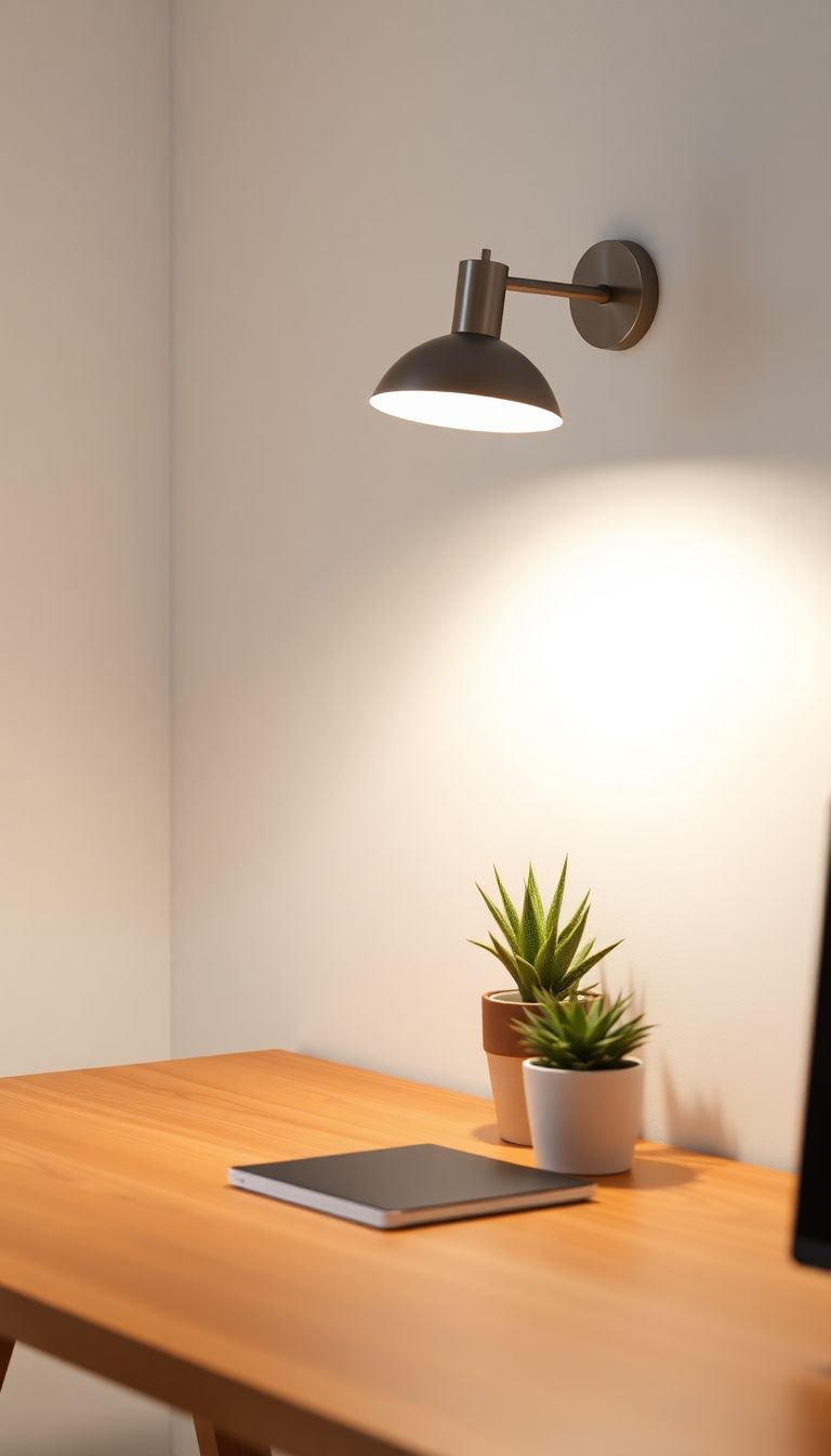 Adjustable wall-mounted desk lamp