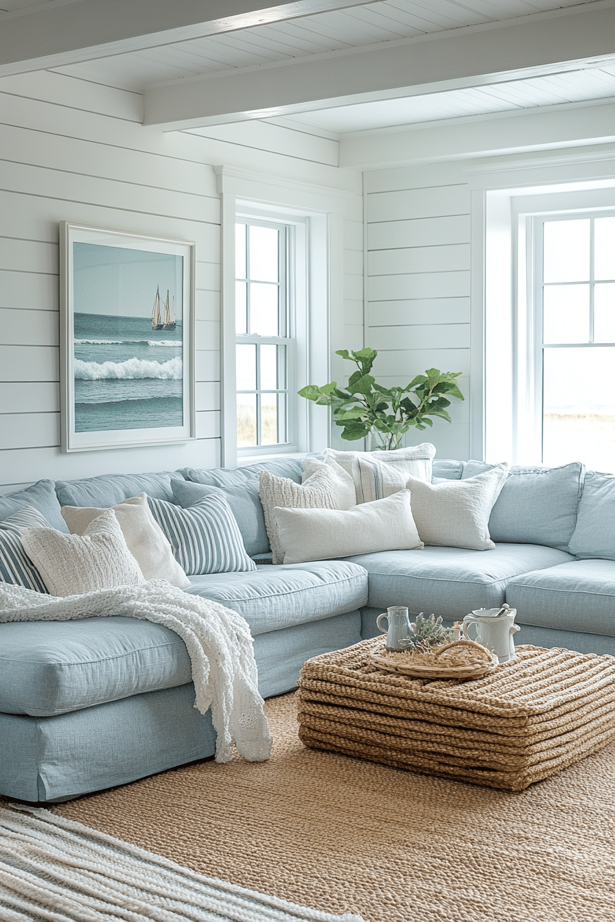 blue couch in the living room