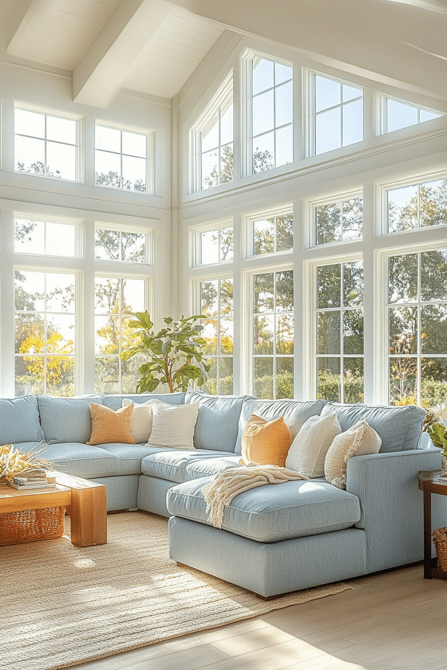 blue couch in the living room