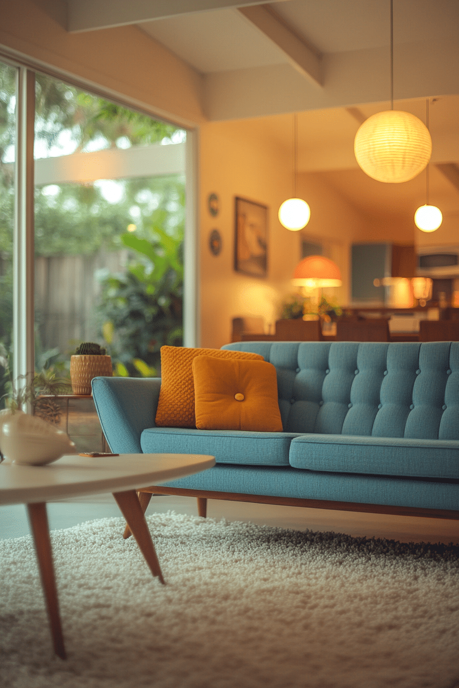 blue couch in the living room