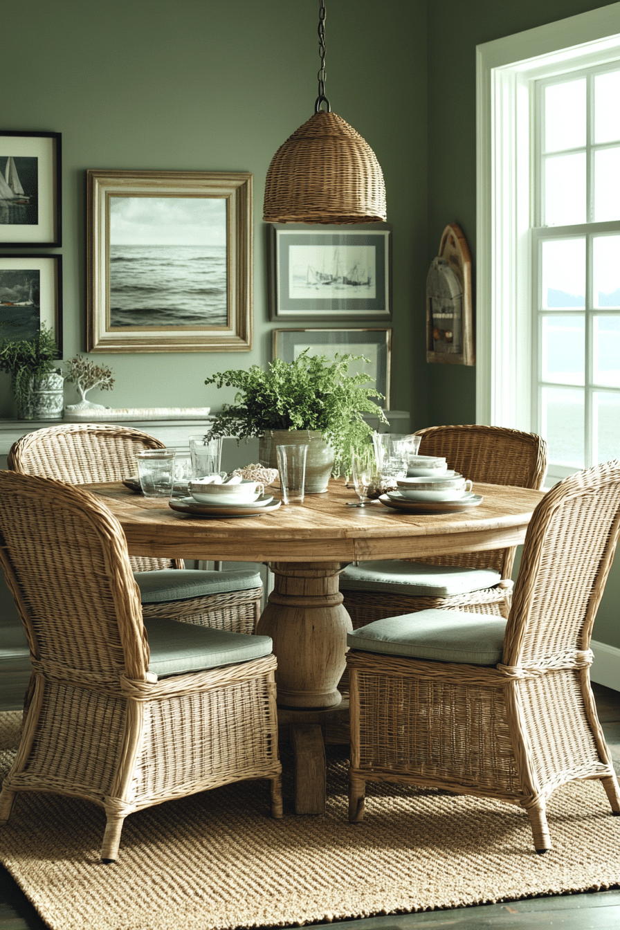 sage green dining room