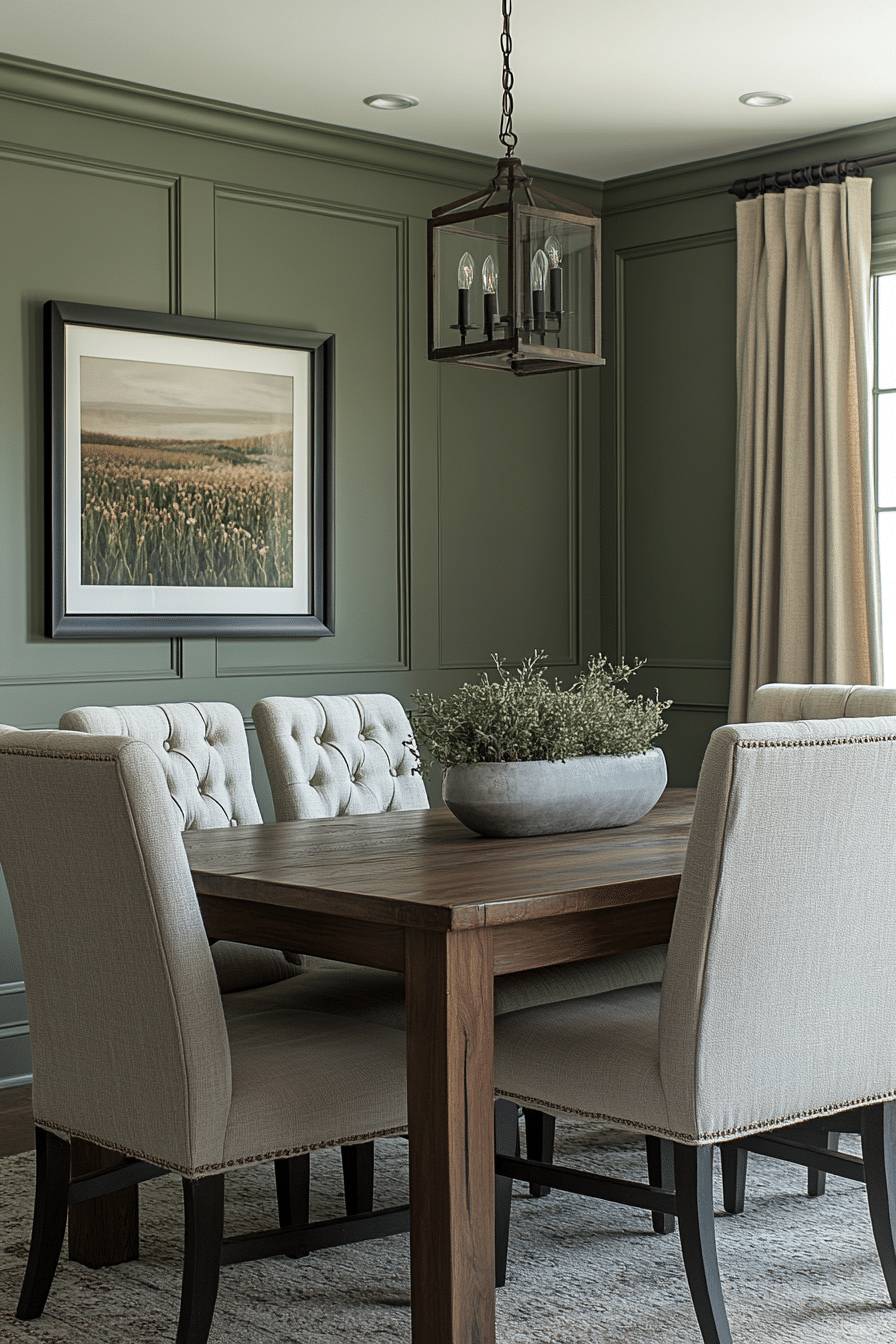 sage green dining room