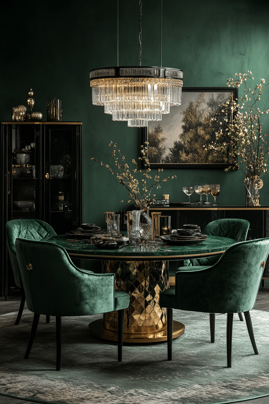 sage green dining room