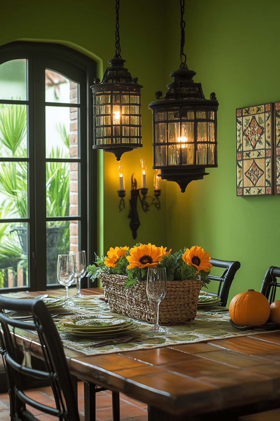 sage green dining room