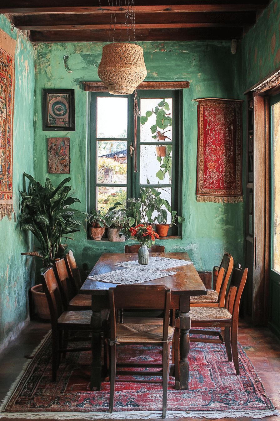 sage green dining room