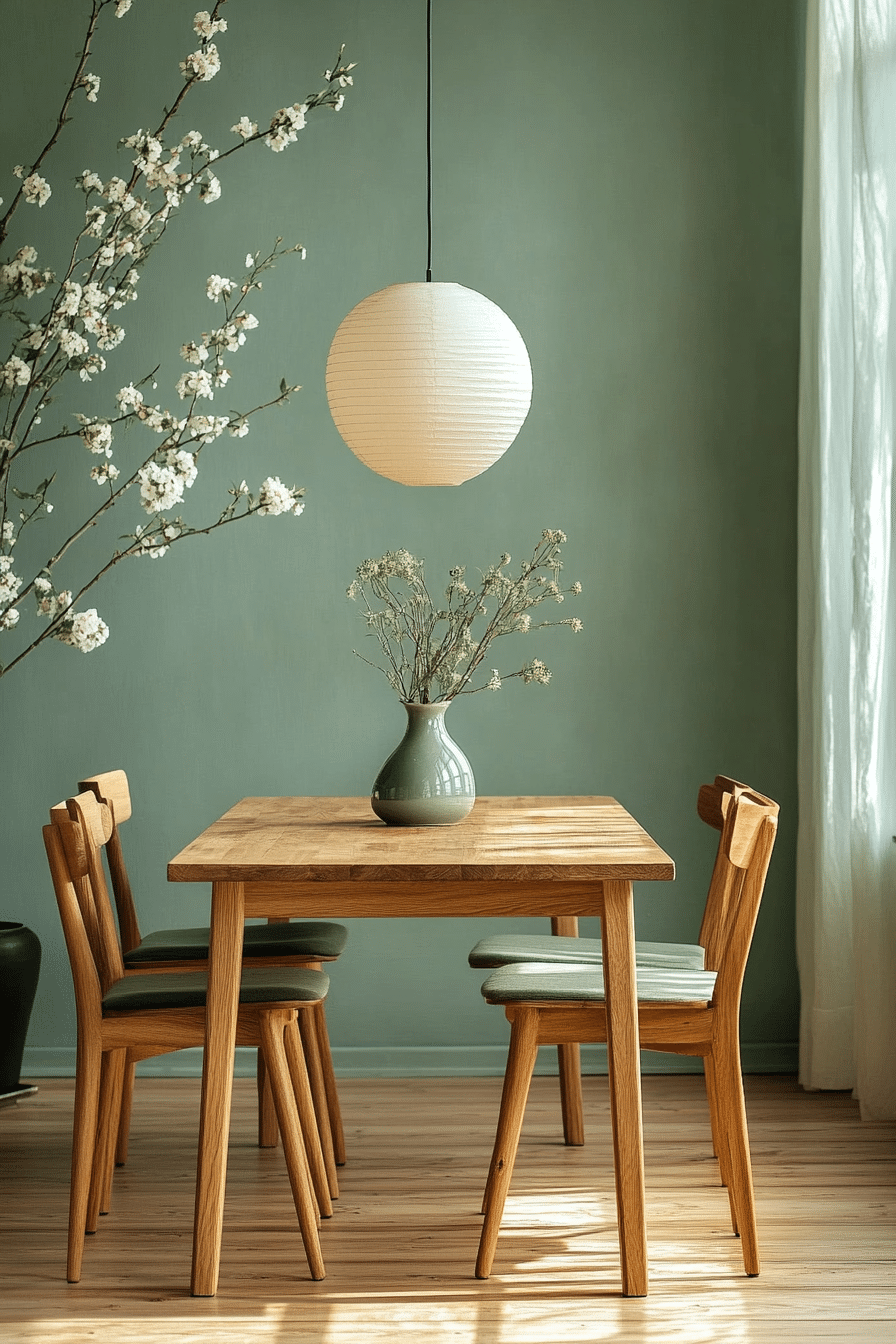 sage green dining room