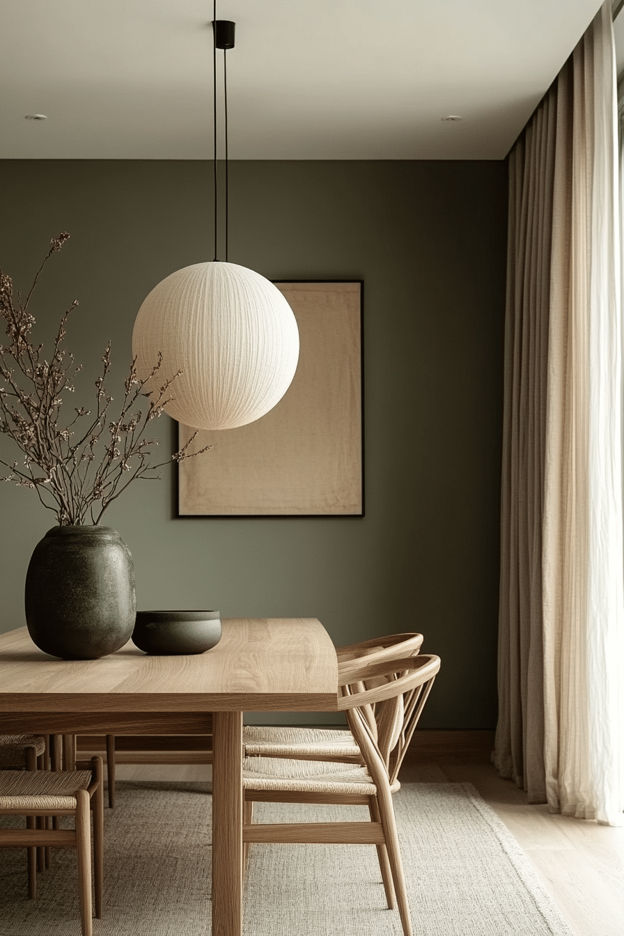 sage green dining room