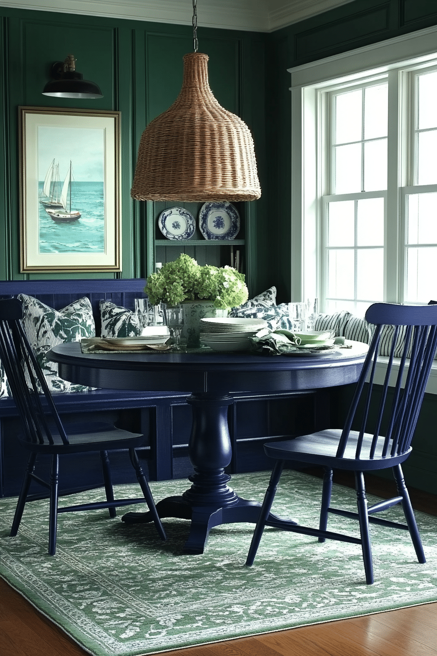 sage green dining room