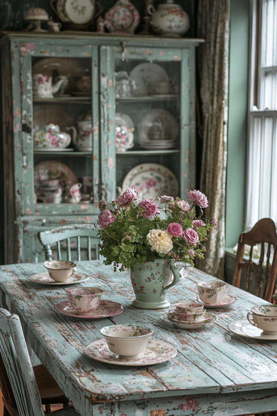 sage green dining room