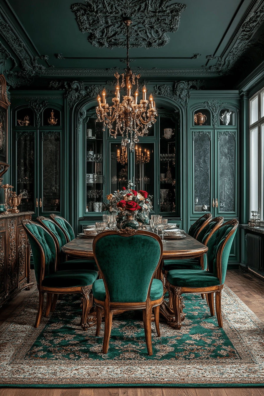 sage green dining room