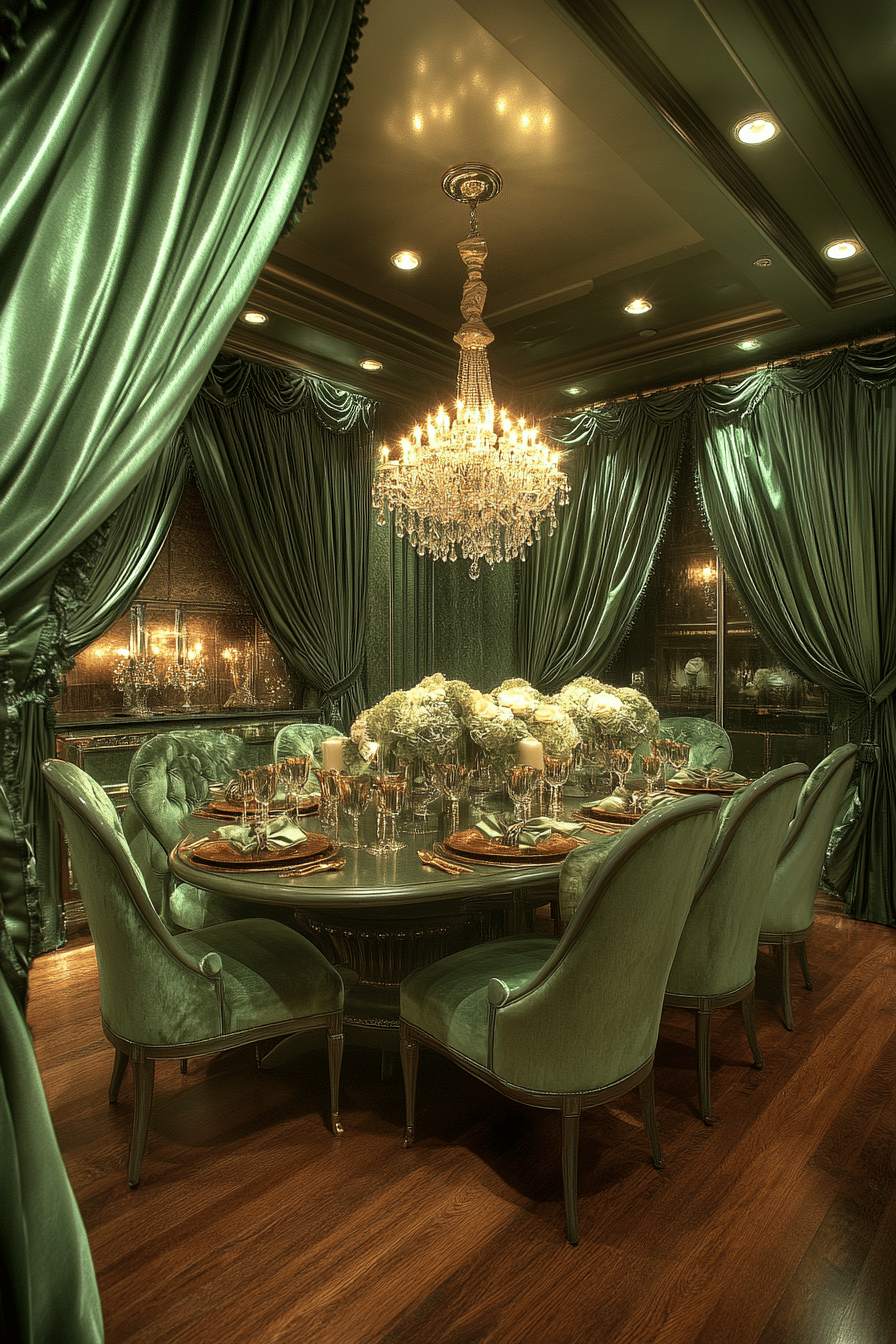 sage green dining room