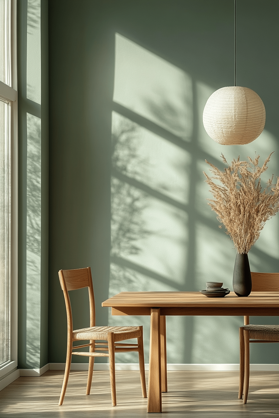 sage green dining room