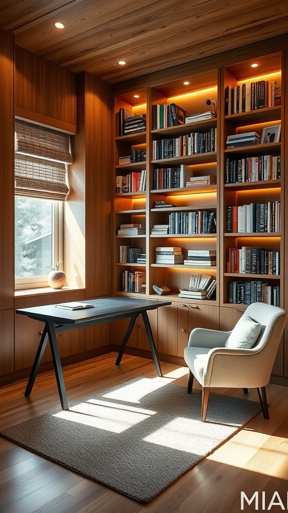 Integrated bookshelves for a cozy atmosphere