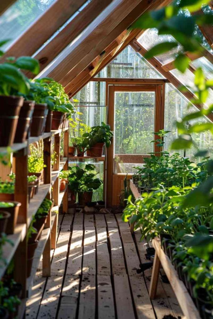 This herb greenhouse is full of basil, mint and other ingredients. It is an excellent option for those who like to cook with fresh ingredients.