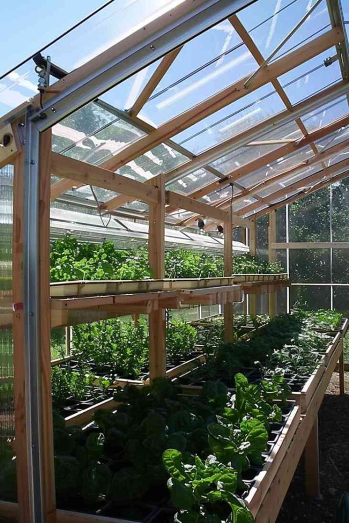 Equipped with a retractable roof that can be adjusted to suit changing weather conditions, this greenhouse provides plants with the optimal amount of sunlight or shade as needed, allowing gardeners precise control over how their plants are exposed to the elements.