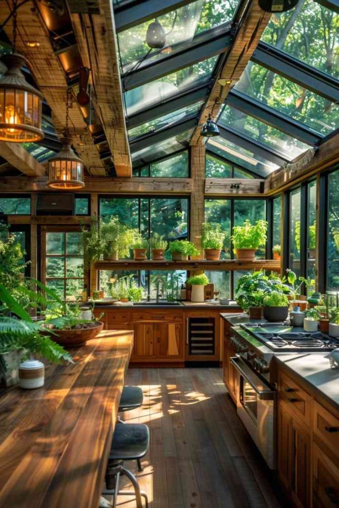 Adding a kitchen to your greenhouse allows you to experience the joy of cooking and the joy of gardening at the same time, putting a true farm-to-table experience at your fingertips.