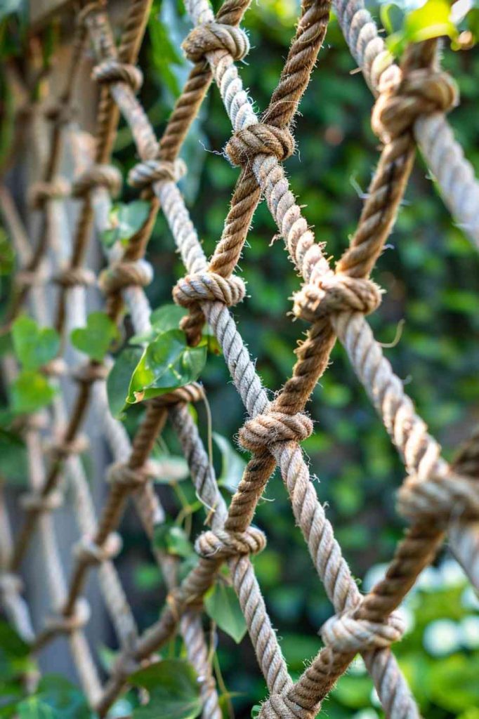 Set sail in your garden with a trellis whose thick, sturdy ropes crisscross into a sturdy matrix that evokes the spirit of the sea and provides <a href=