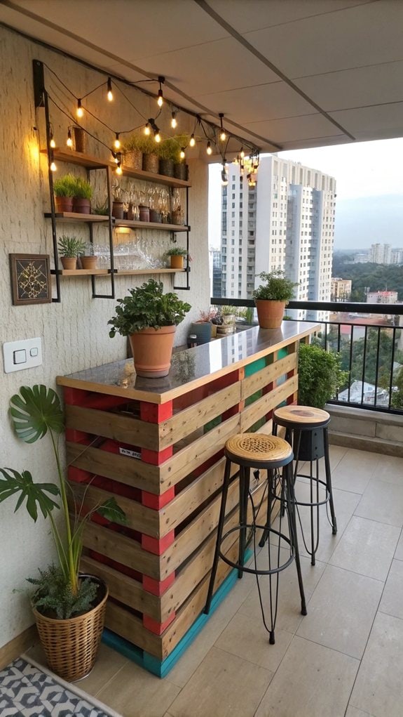 creative rustic pallet bar